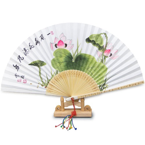 Korean Folding Fan - Lotus