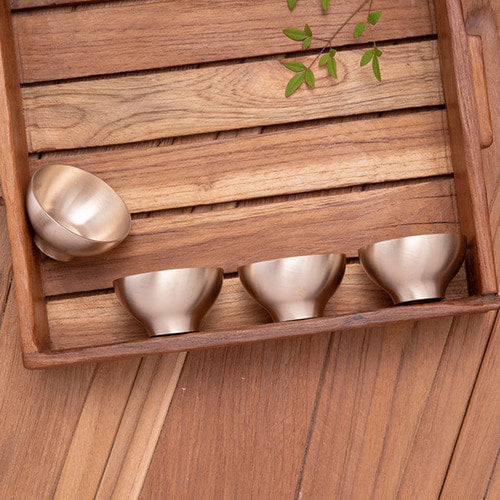 Bangjja Brass Soju Cup - Half-Moon (Set of 4) - view 2