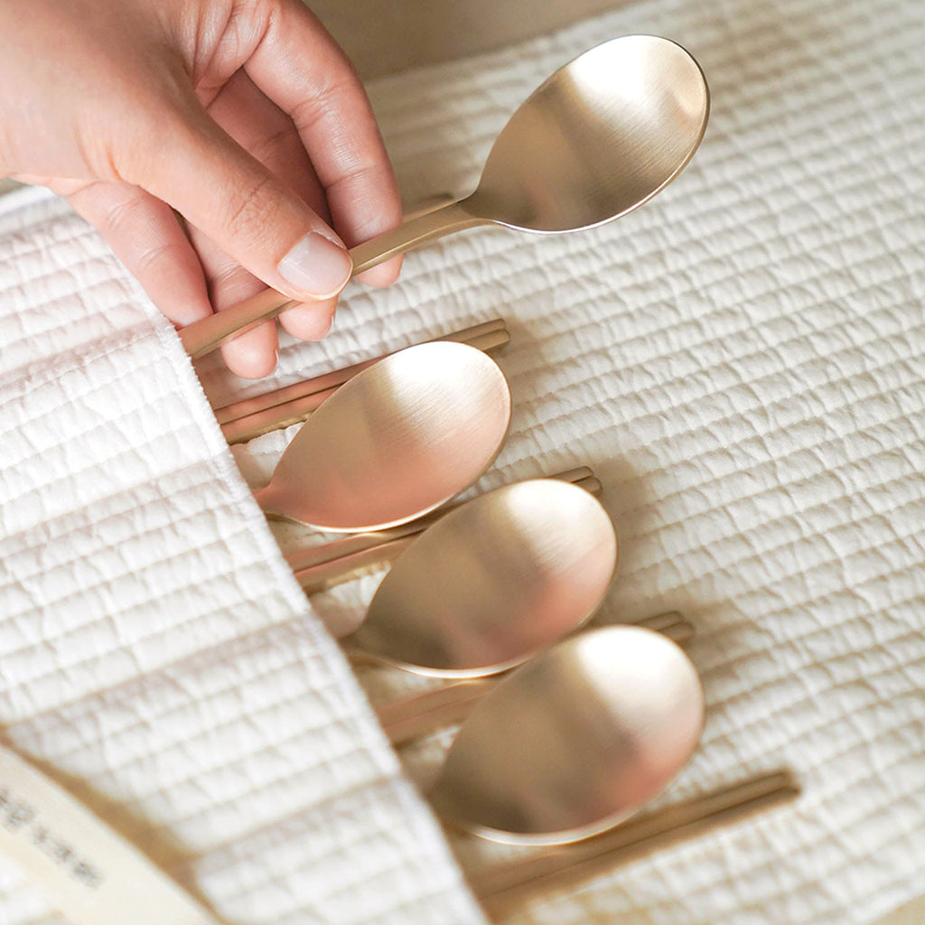 Notdam Bangjja Brass Spoon and Chopstick Set for 5 - view 3
