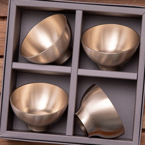 Bangjja Brass Soju Cup - Half-Moon (Set of 4) - view 3