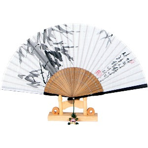 Korean Folding Fan - Bamboo, Silver - view 3