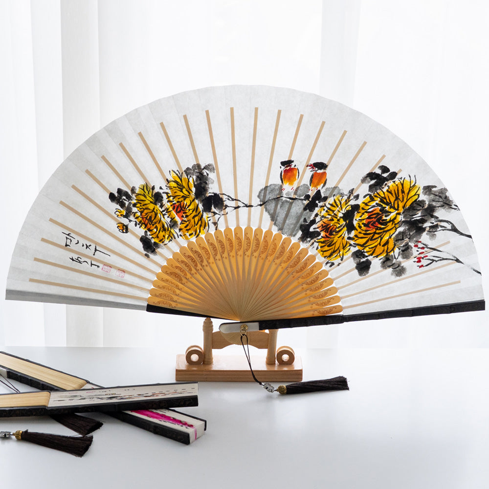 Korean Folding Fan - Black - view 8
