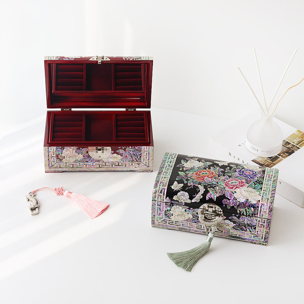 Najeon Mother-of-Pearl Jewelry Box - Peony (V) - view 2