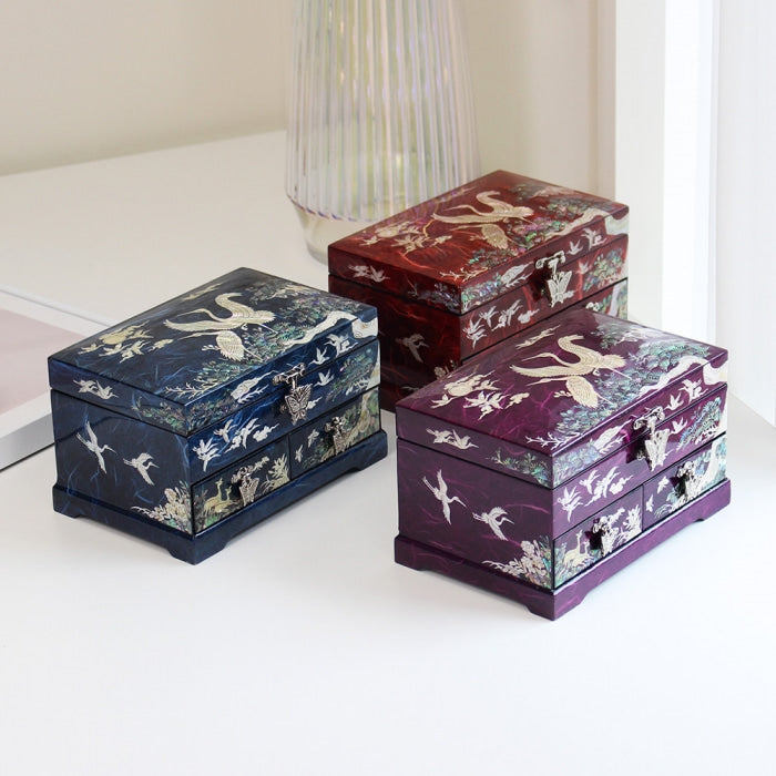 Najeon Mother-of-Pearl Jewelry Box - Crane & Pine, 1 - Tier