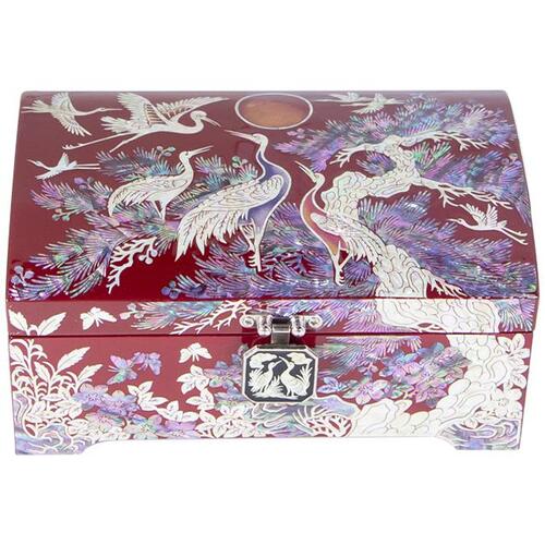 Najeon Mother-of-Pearl Jewelry Box - Pine, Black, 2 - Tier - view 6