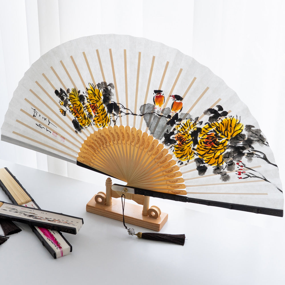 Korean Folding Fan - Chrysanthemum - view 5