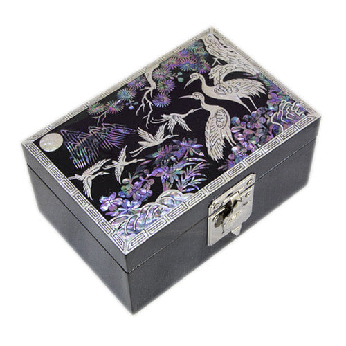 Najeon Mother-of-Pearl Jewelry Box - Crane & Pine, 1 - Tier (by Oh Myung - ho) - view 6