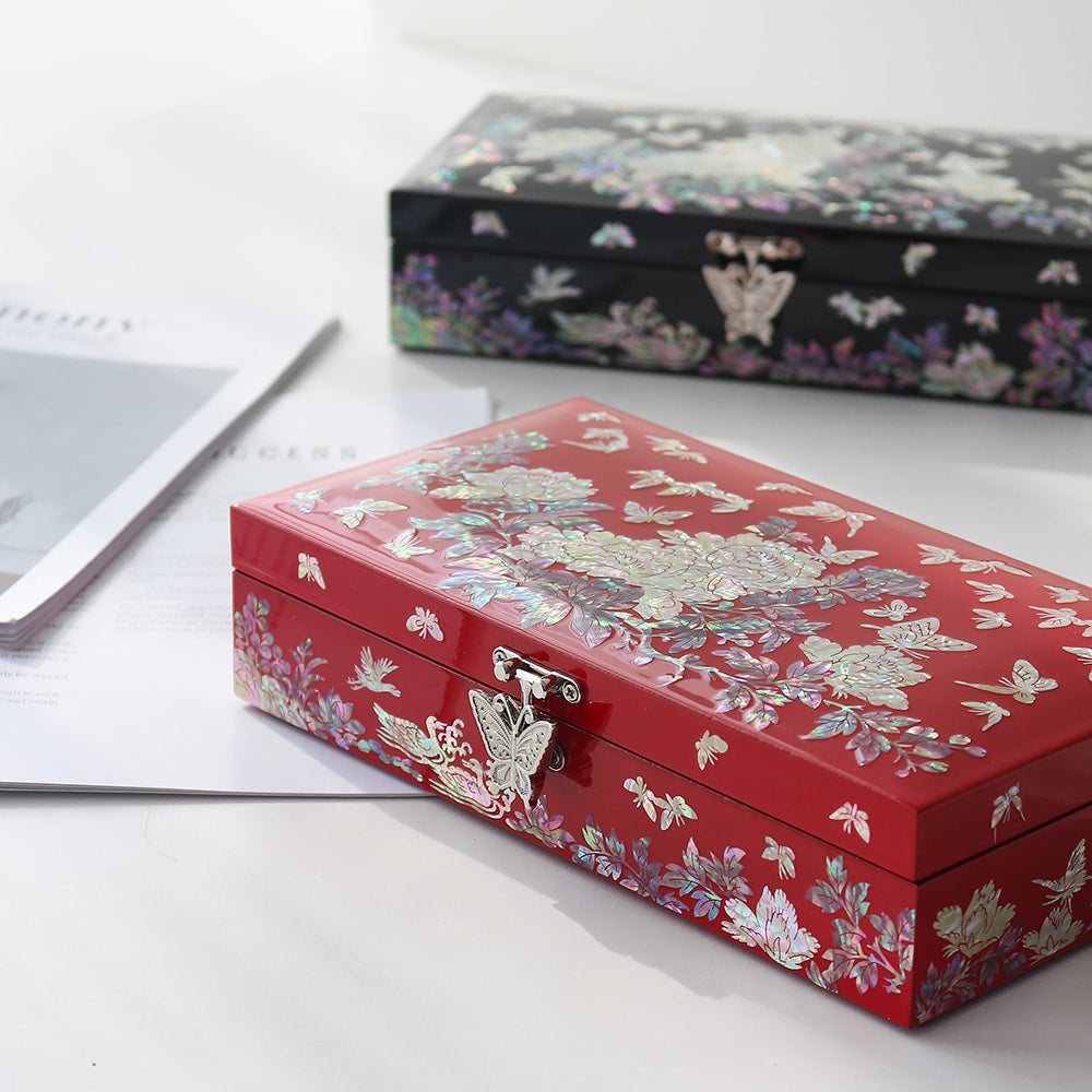 Korean Jewelry Box - Peony, 1 - Tier - view 7