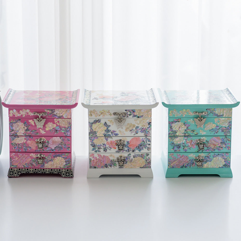 Najeon Mother-of-Pearl Jewelry Box - Peony, 3 - Tier (II) - view 4