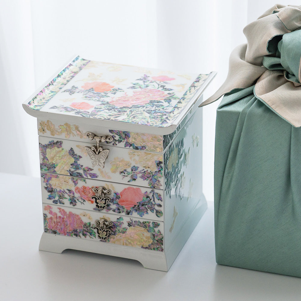 Najeon Mother-of-Pearl Jewelry Box - Peony, 3 - Tier (II) - view 7