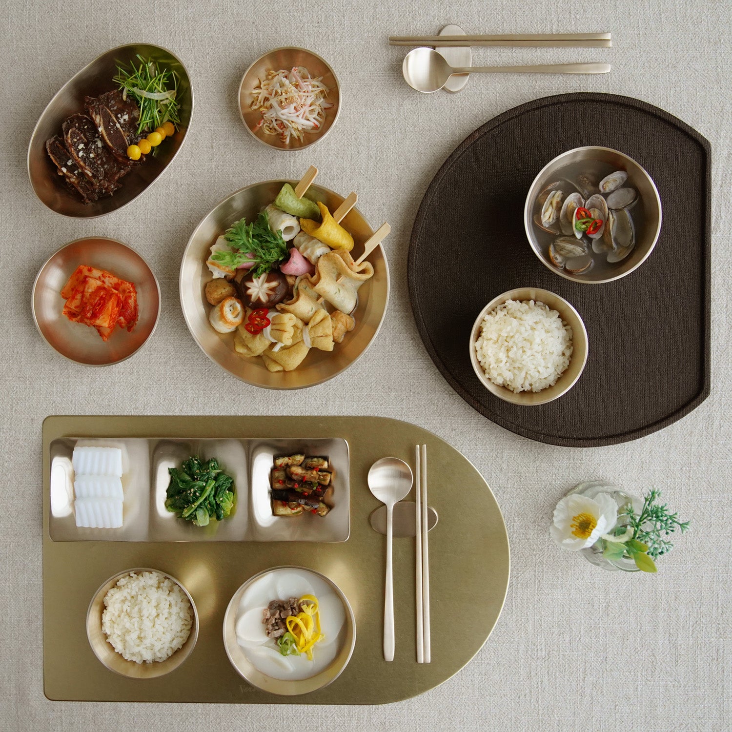 Notdam Bangjja Brass Dinnerware Set for 2 - Spring Day