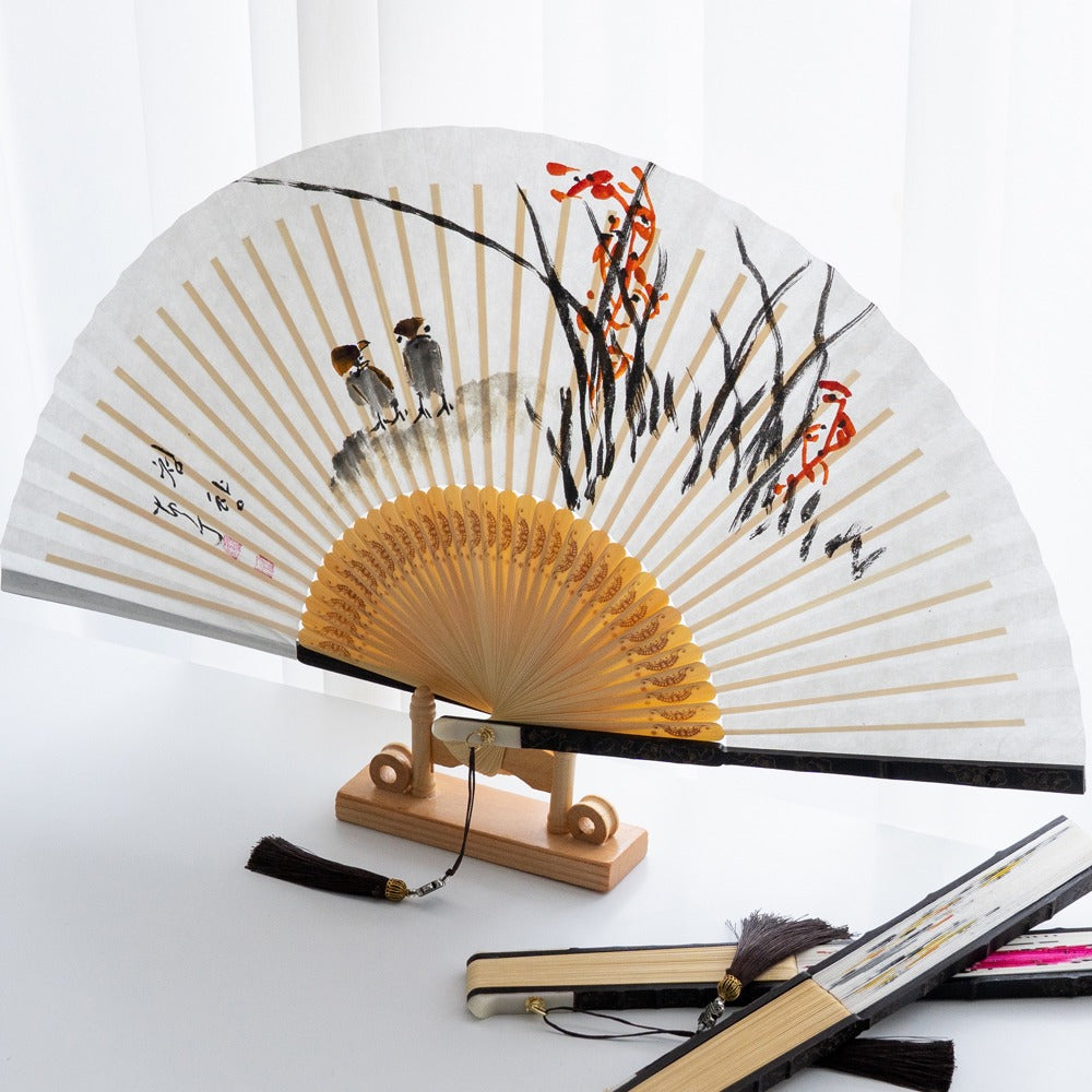 Korean Folding Fan - Black (II)