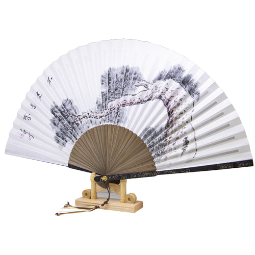 Korean Folding Fan - Pine, Jade - view 4