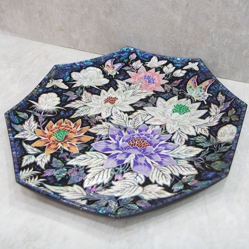 Najeon Mother-of-Pearl Tray - Peony, Blue - view 5