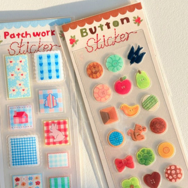 Inside Object Sticker — 단추 & 패치워크 스티커2