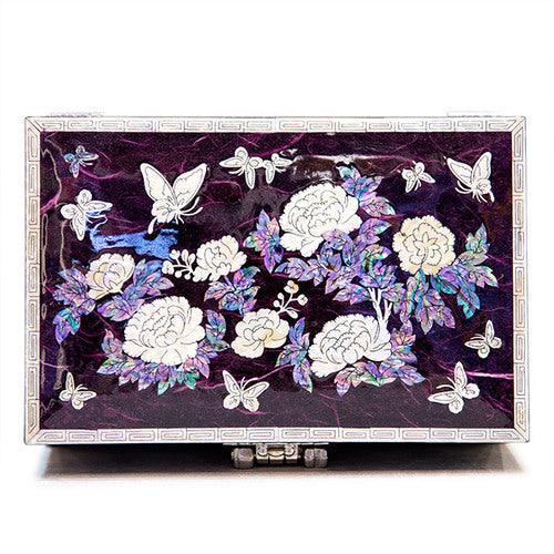 Najeon Mother-of-Pearl Jewelry Box - Peony, Purple, 2 - Tier (by Oh Myung - ho) - view 8