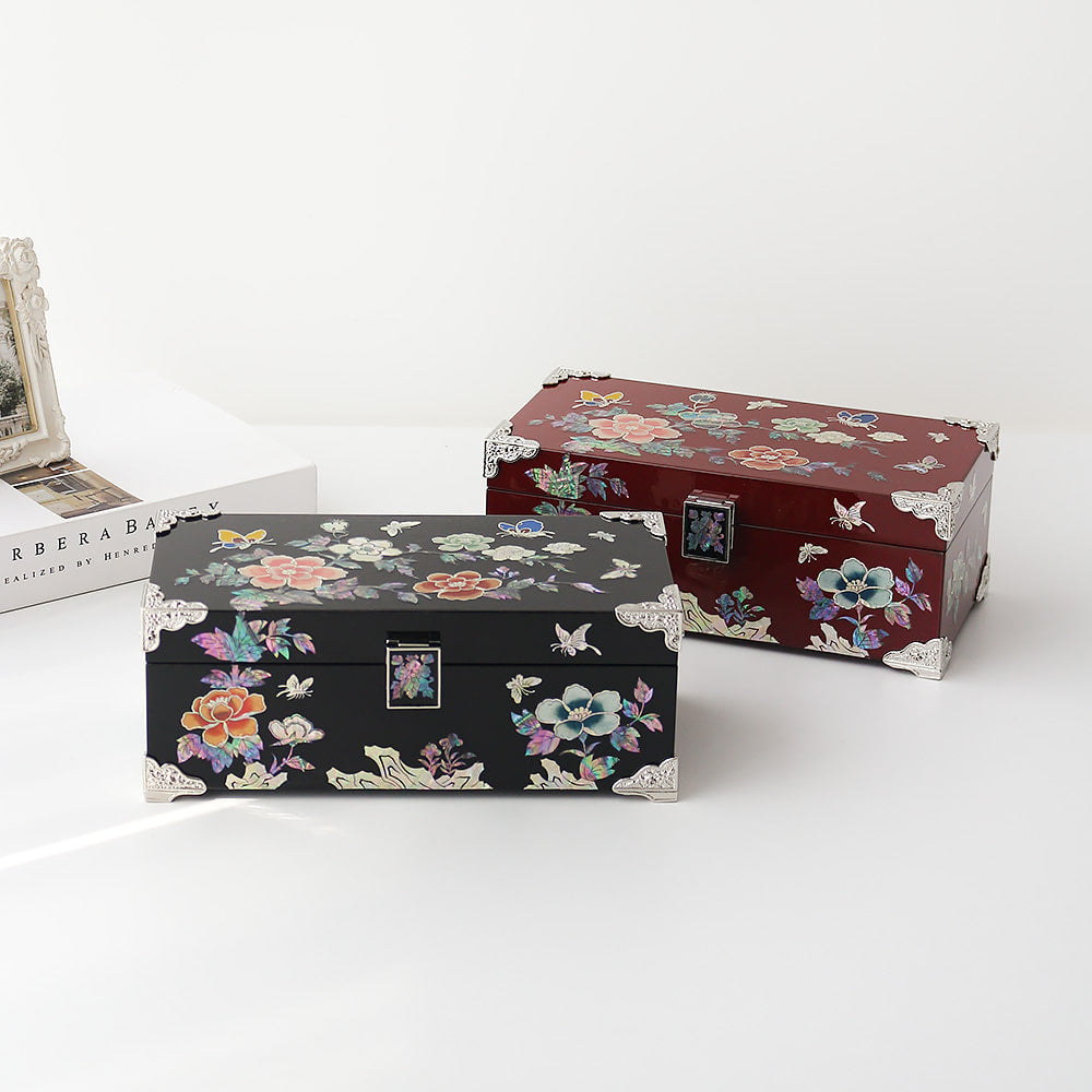 Najeon Mother-of-Pearl Jewelry Box — Peony 24cm
