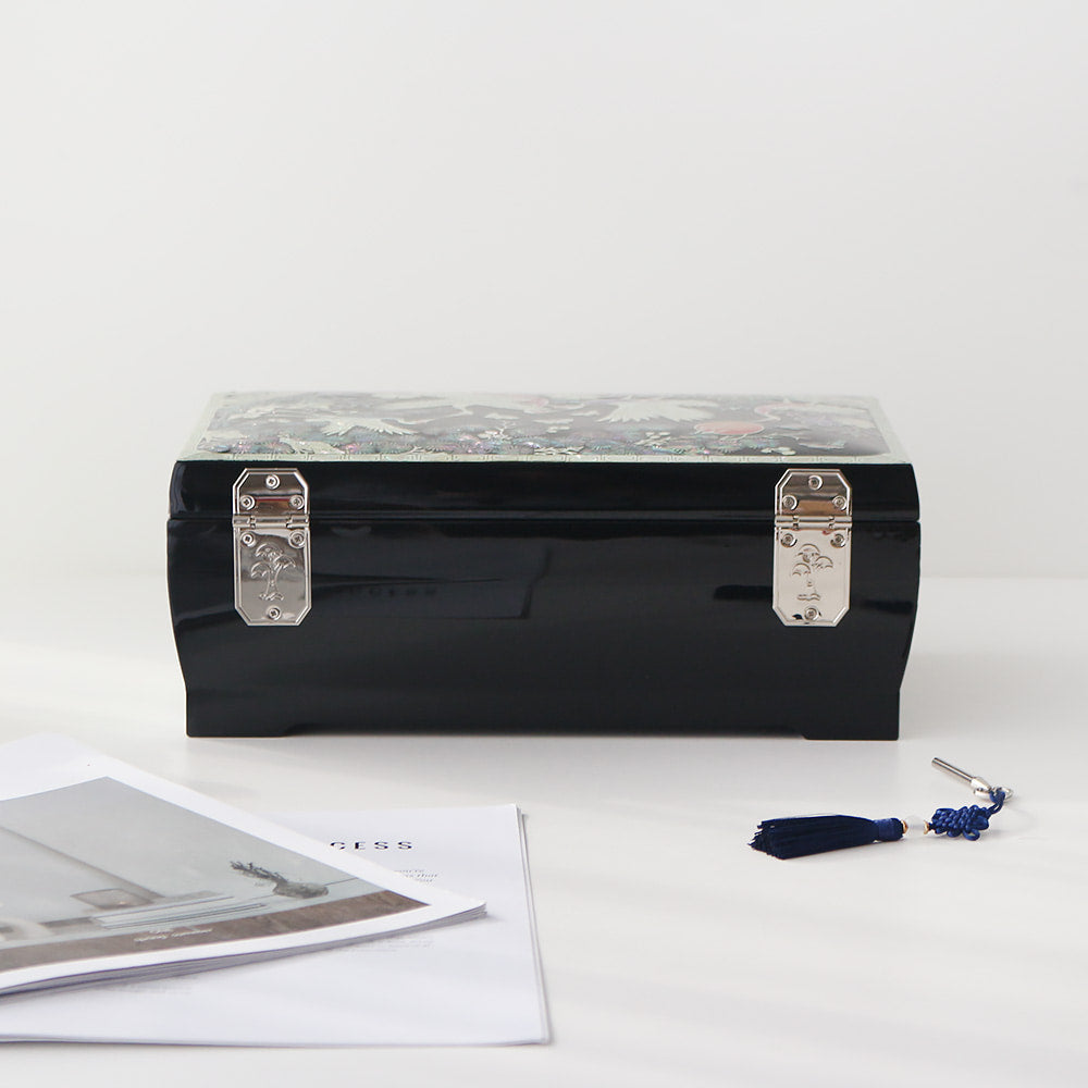 Najeon Mother-of-Pearl Jewelry Box - Crane & Pine, 2 - Tier - view 6