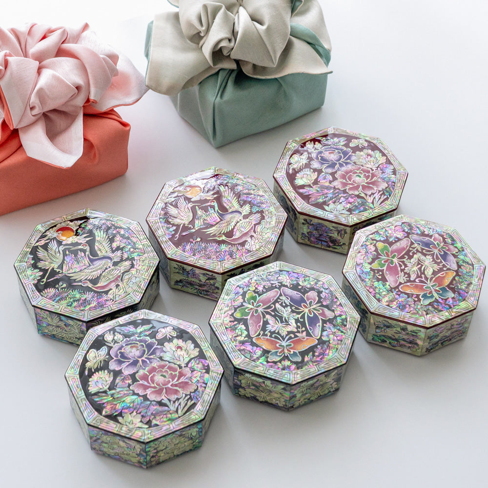 Najeon Mother-of-Pearl Jewelry Box - Crane & Pine 9cm - view 4