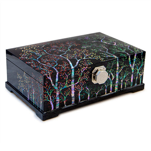Najeon Mother-of-Pearl Jewelry Box - Black, 2 - Tier - view 7