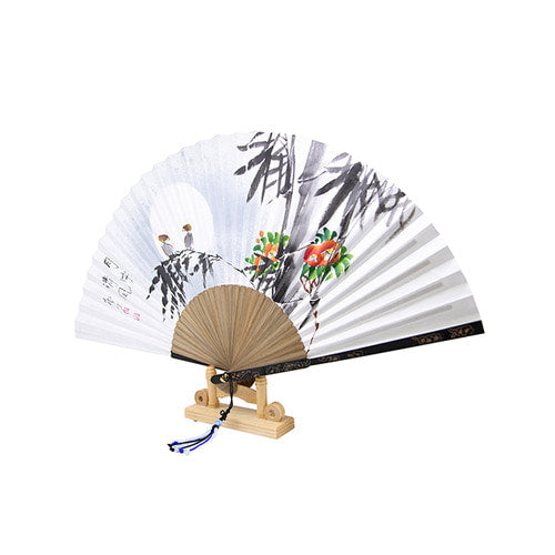 Korean Folding Fan - White - view 5