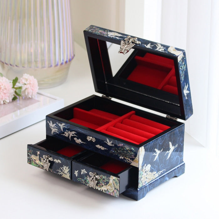 Najeon Mother-of-Pearl Jewelry Box - Crane & Pine, 1 - Tier - view 5