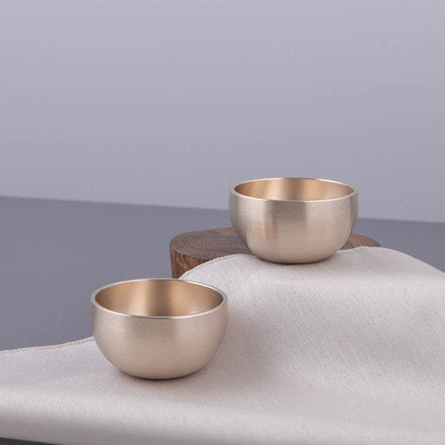 Bangjja Brass Soju Cup - Classic Brass (Set of 2) - view 3