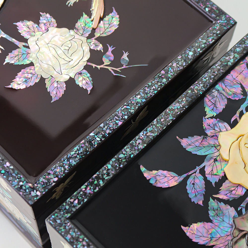 Najeon Mother-of-Pearl Jewelry Box - Rose, 2 - Tier - view 3