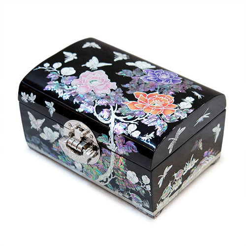 Najeon Mother-of-Pearl Jewelry Box - Peony, Black, 2 - Tier (III) - view 7