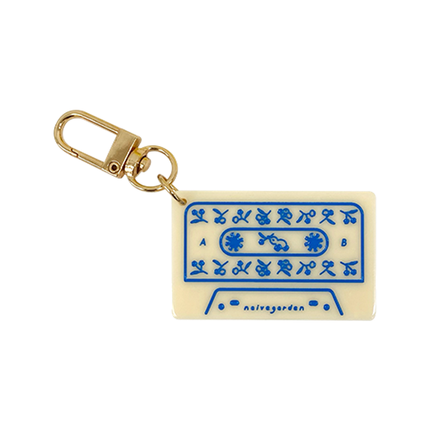 Inside Object Keyring — 블루베리 카세트테이프 각인 키링