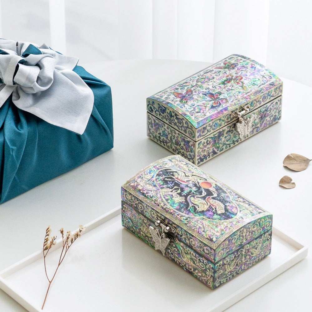 Najeon Mother-of-Pearl Jewelry Box - Crane & Pine (VIII) - view 2