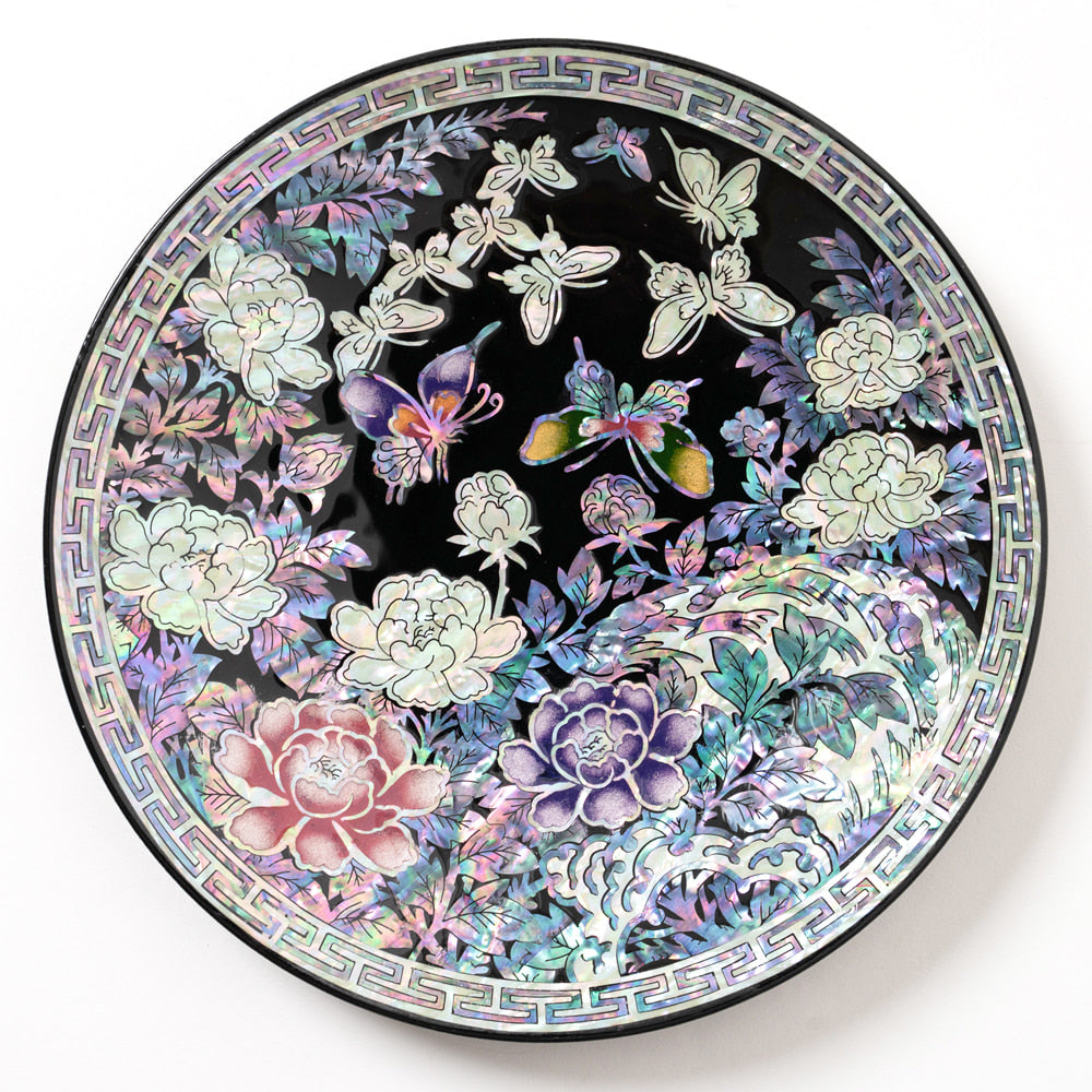 Najeon Mother-of-Pearl Tray - Peony, Black - view 7