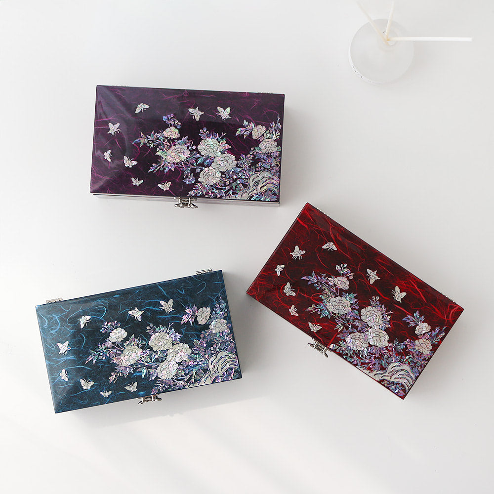 Najeon Mother-of-Pearl Jewelry Box — Peony 23cm