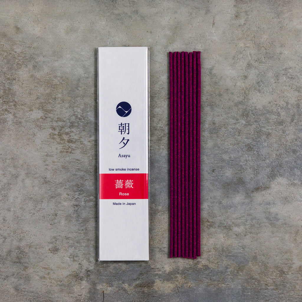 Asayu Japan Flower Incense Sticks Assortment, Set of 5 Scents: Wagiku, Plum, Rose, Jasmine, Sakura