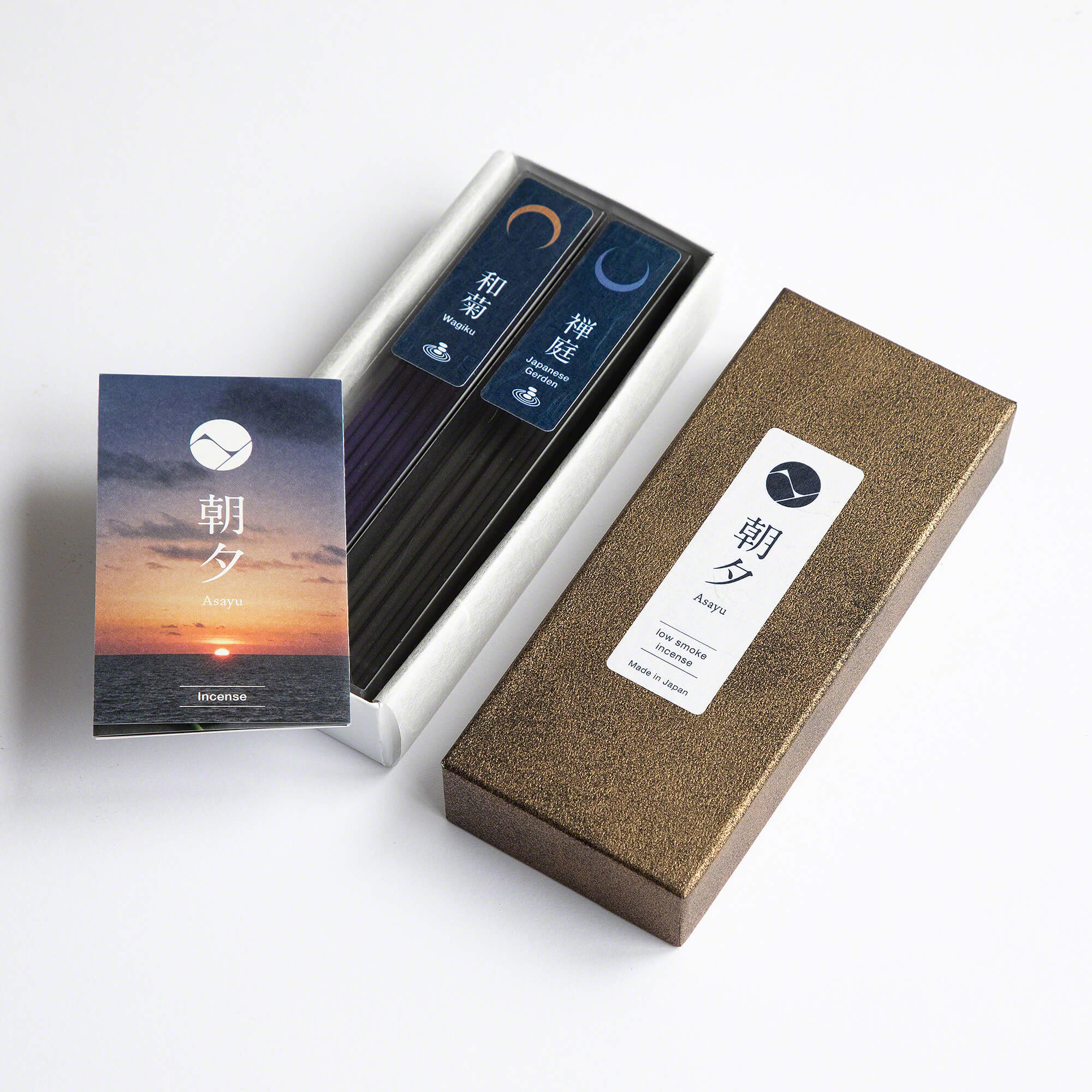 Asayu Japan Low Smoke Incense Gift Set with Japanese Incense Zen Set and Zen Incense Holder