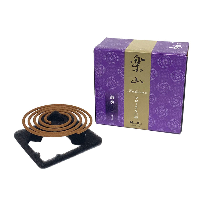 Nippon Kodo RAKUZAN - Floral Byakudan (Floral Sandalwood) 30 coils