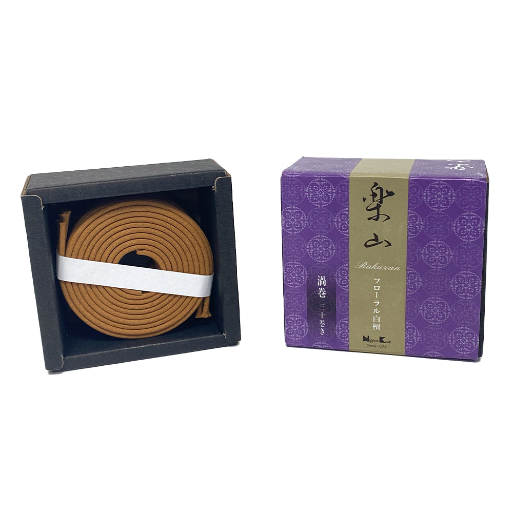 Nippon Kodo RAKUZAN - Floral Byakudan (Floral Sandalwood) 30 coils