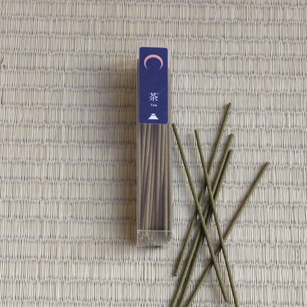 Asayu Japan Low Smoke Incense Gift Set Japan: Sakura & Green Tea with White Lotus Incense Holder