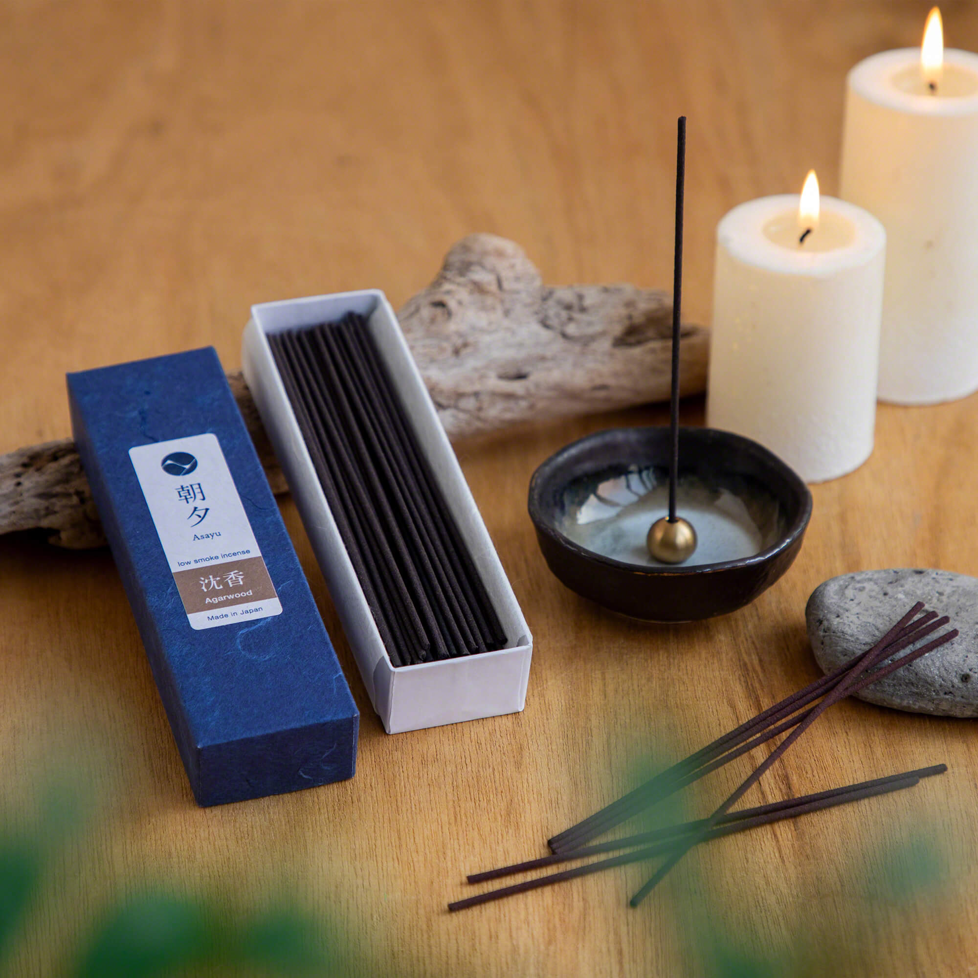Asayu Japan 100% Natural Agarwood Low Smoke Incense Sticks 20g
