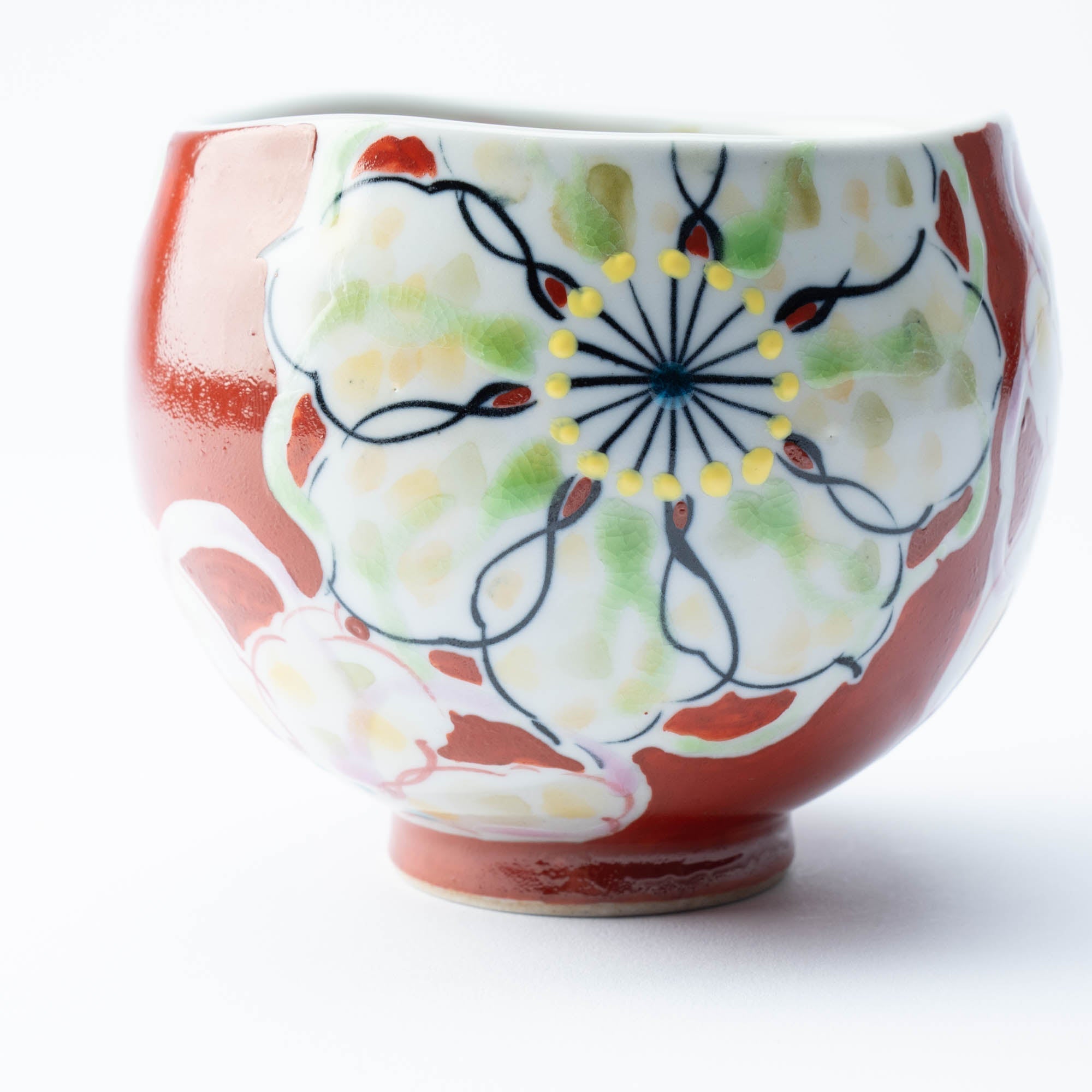 Musubi Kiln Polychrome Flowers Yunomi Japanese Teacup