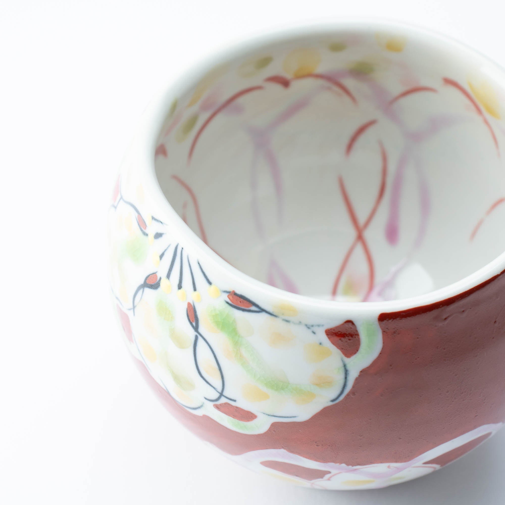 Musubi Kiln Polychrome Flowers Yunomi Japanese Teacup