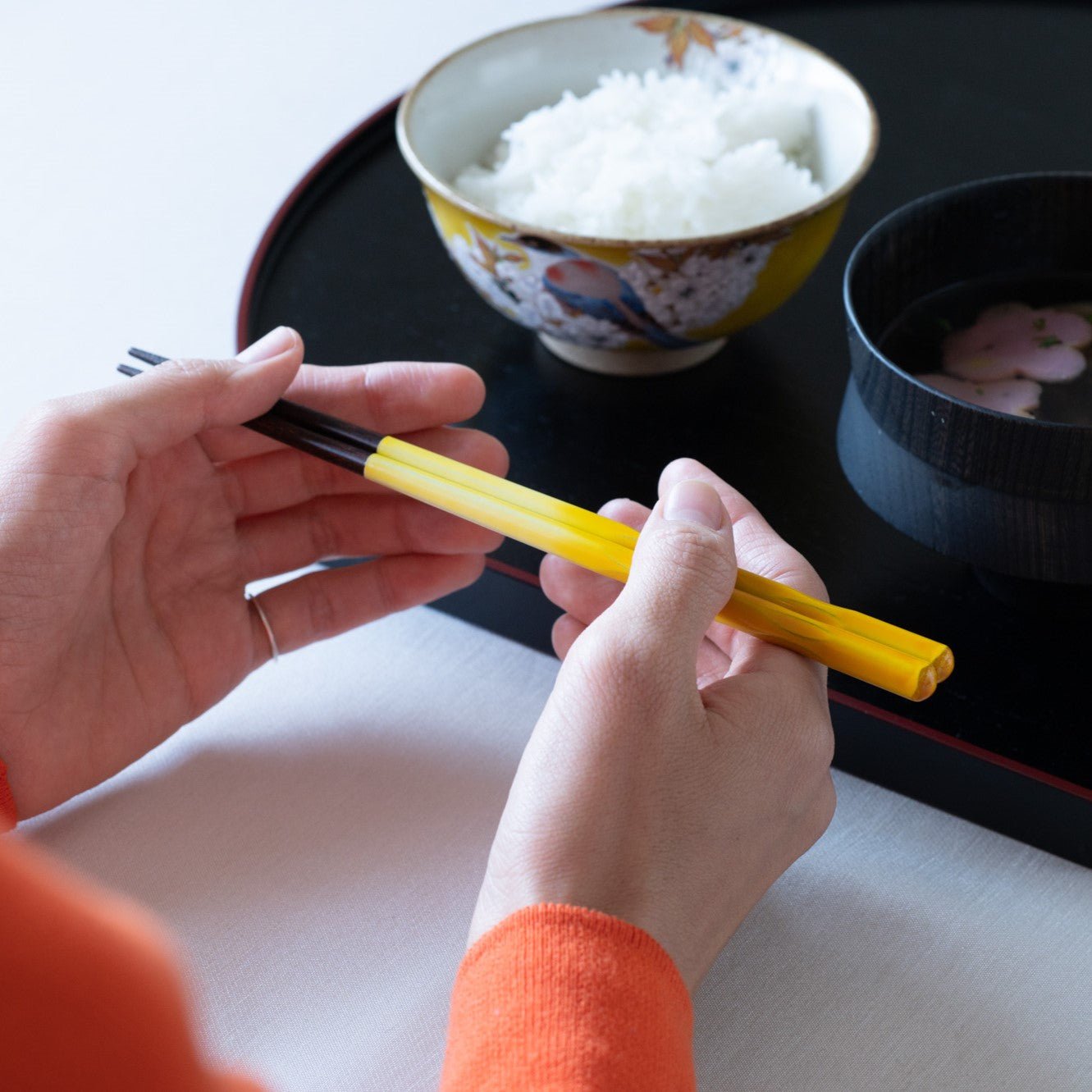 Musubi Kiln Yellow Perfect Fit Dishwasher Safe Wakasa Lacquer Reusable Chopsticks