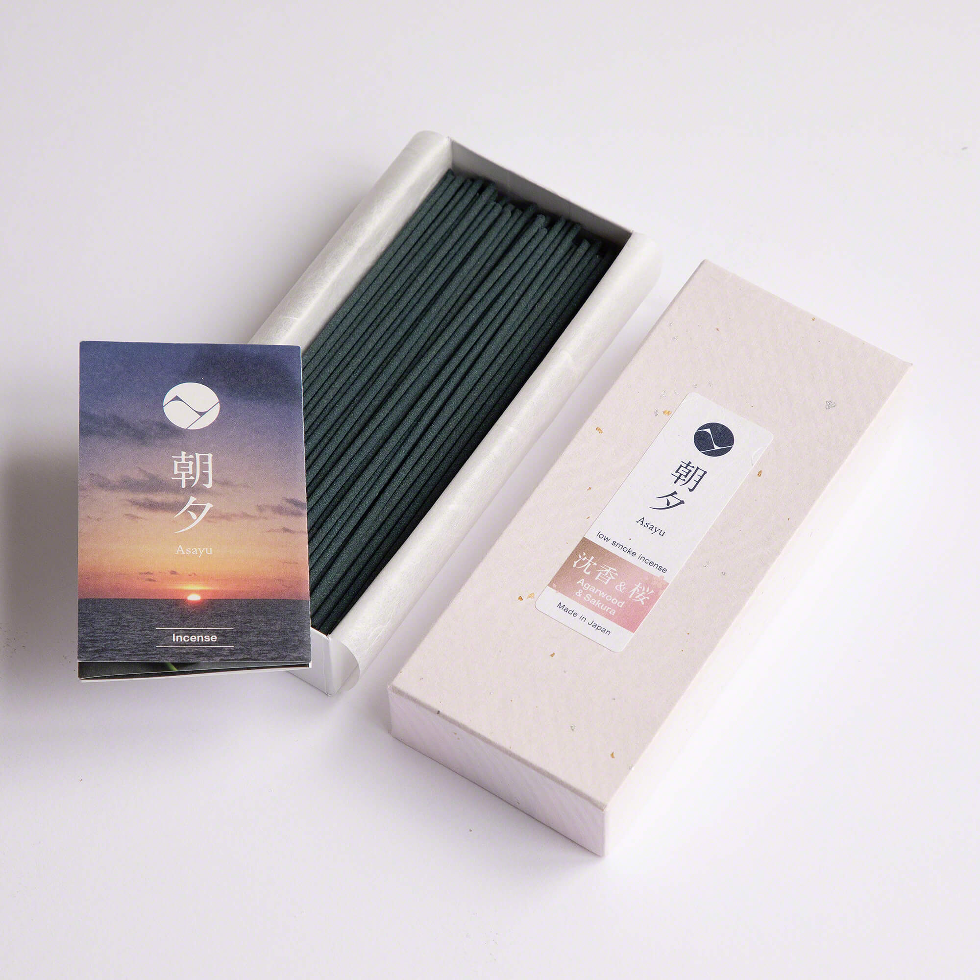 Asayu Japan Premium Sakura Cherry Blossom and Agarwood Low Smoke Incense Sticks 40g