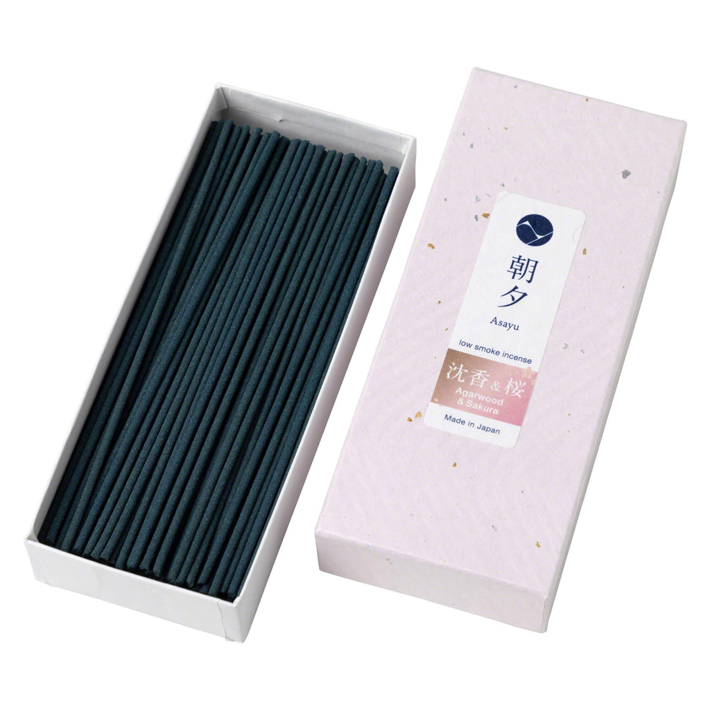 Asayu Japan Premium Sakura Cherry Blossom and Agarwood Low Smoke Incense Sticks 40g