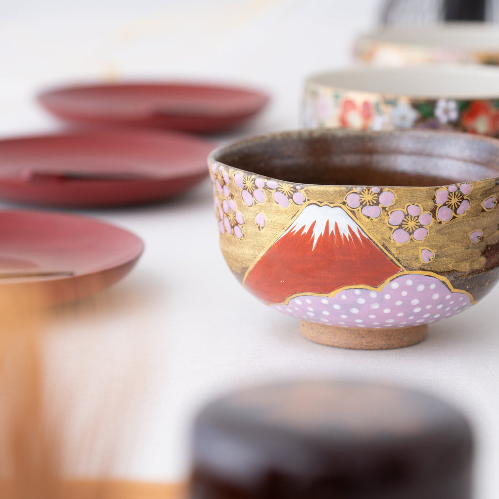Musubi Kiln Sakura and Mt.Fuji Matcha Bowl