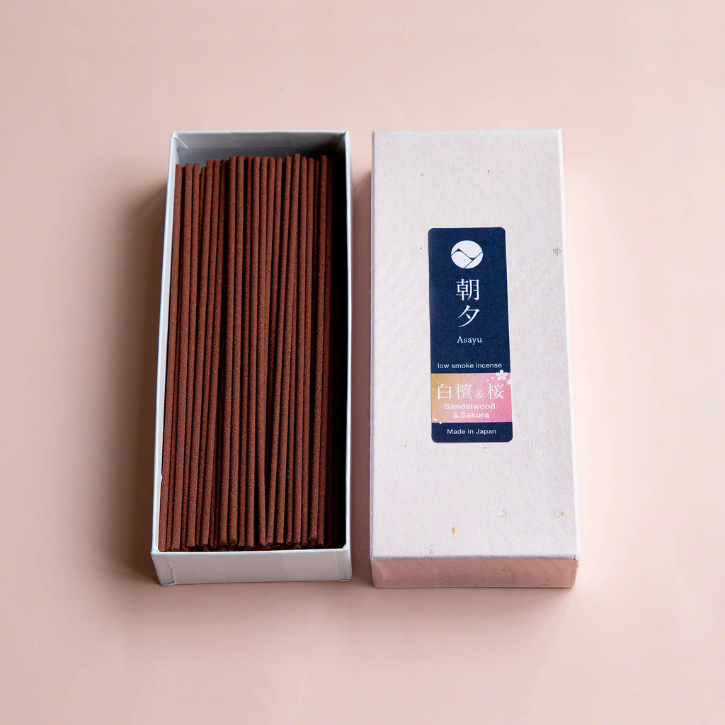 Asayu Japan Premium Sakura Cherry Blossom and Sandalwood Low Smoke Incense Sticks 40g