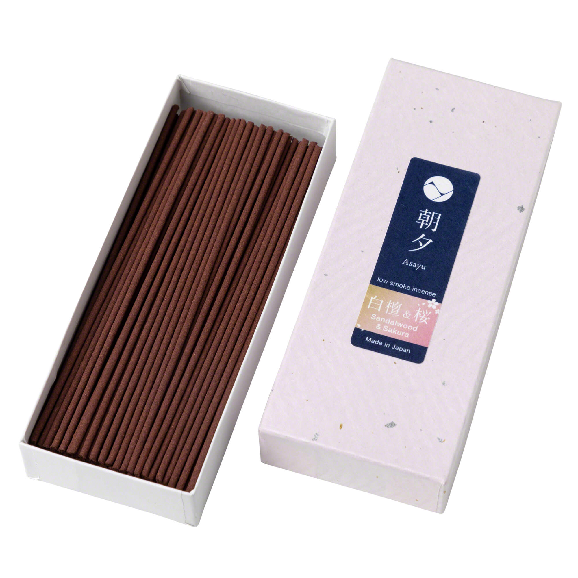 Asayu Japan Premium Sakura Cherry Blossom and Sandalwood Low Smoke Incense Sticks 40g