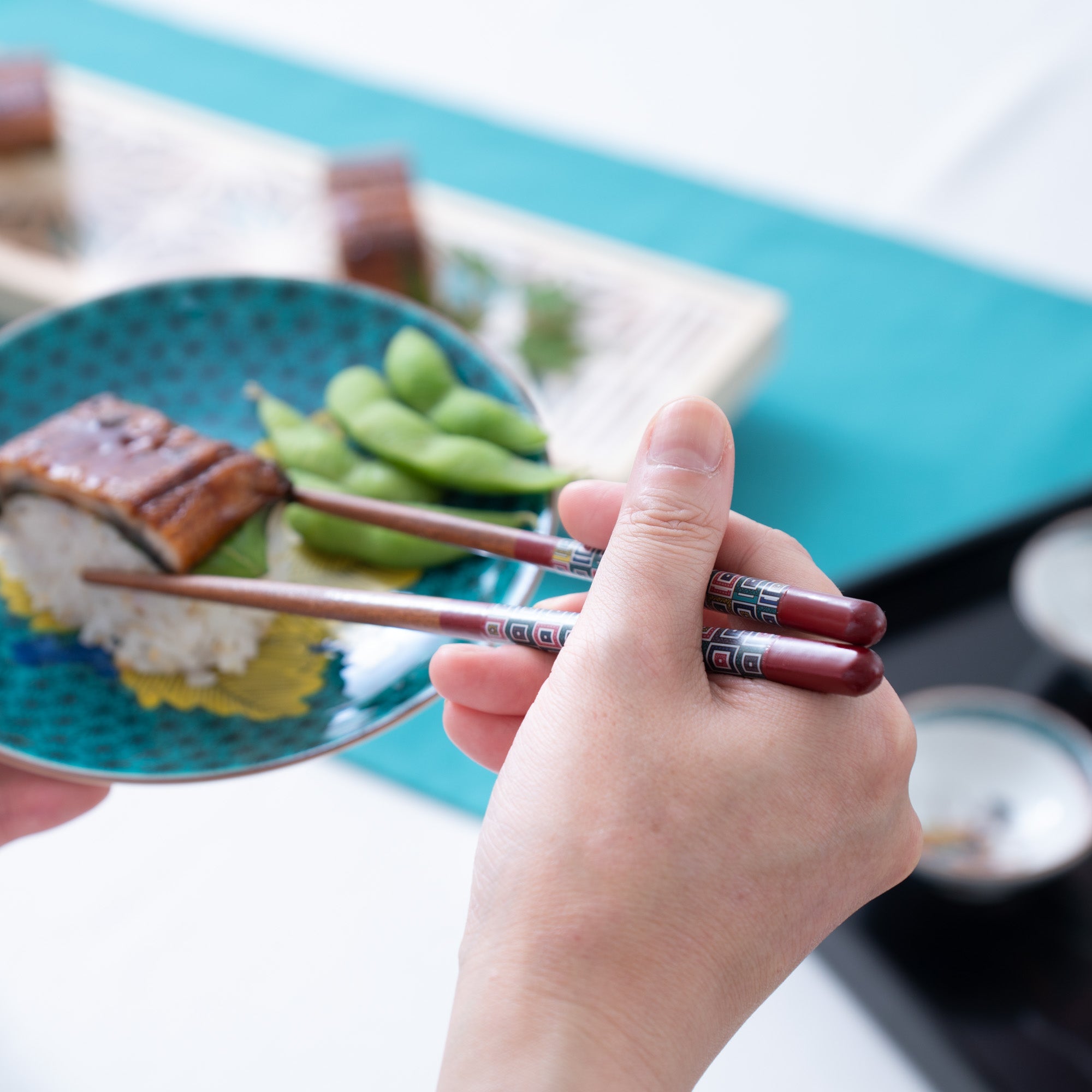 Musubi Kiln Red Kutani Colors Chopsticks