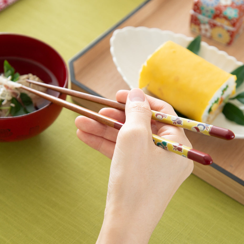 Musubi Kiln Red Kutani Colors Chopsticks