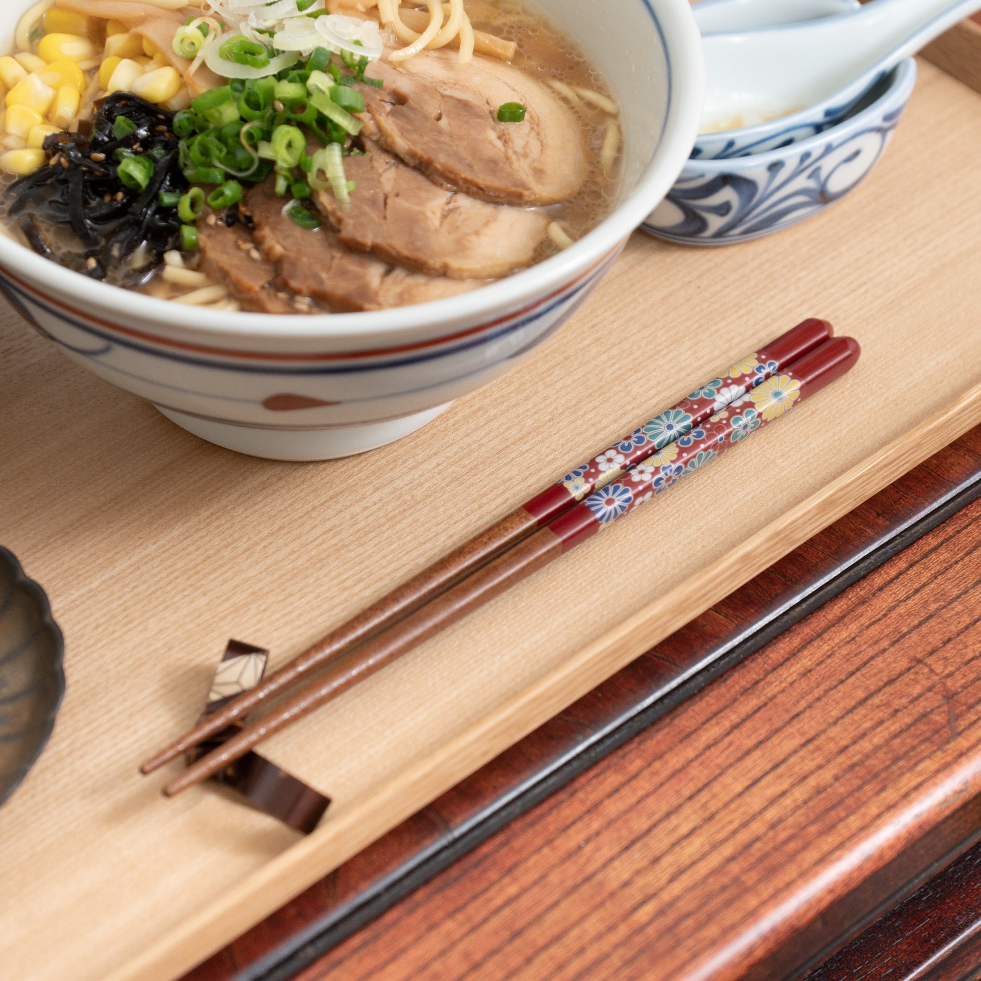 Musubi Kiln Red Kutani Colors Chopsticks
